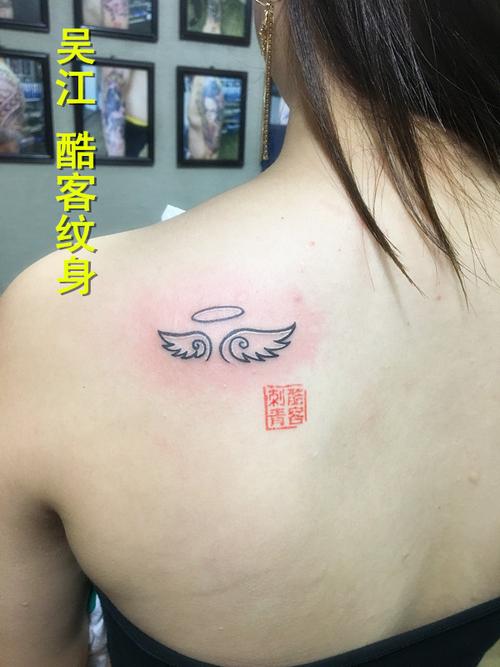 翅膀纹身图案#天使与魔兽翅膀纹身#吴江酷客纹身