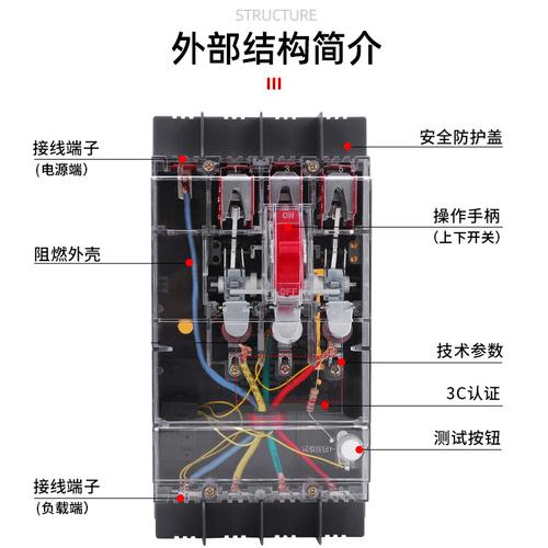 dz15le40a63a100a三相四线透明漏电开关4p断路器工地配电箱漏电保护器