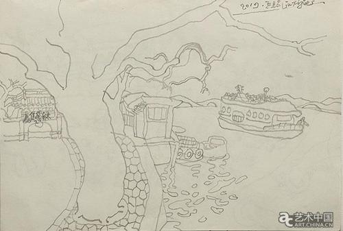 刘西洁《鼋头渚速写小景一》