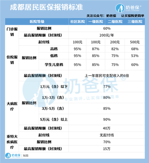 成都居民医保报销标准