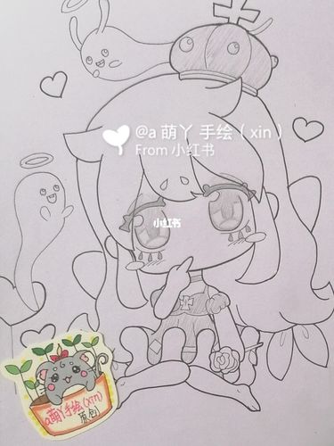迷你世界塔利亚q版人物原创手绘画线稿上色