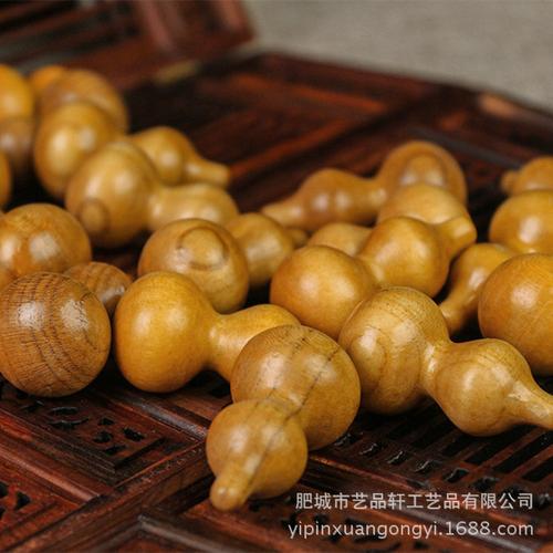 厂家批发桃木珠帘散葫芦 风水羊眼钉葫芦配饰 羊角钉桃木葫芦配件