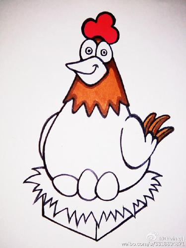 孵小鸡简笔画