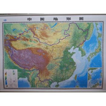 中国地图地形图挂图中华人民共和国地形图覆膜地图15401100mm