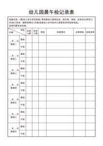 服药晨午检记录本因病缺课记录带药幼儿园记录本记录出勤登记表.