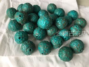 战汉老绿松石珠子手串,西周战国汉代唐宋出土传世古玉老玉高古玉