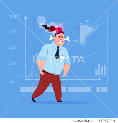 插图素材: angry business man negative emotion concept