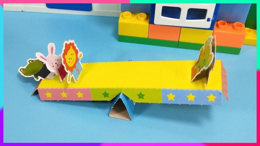 创意无剪刀手工折纸:小动物的跷跷板亲子早教手工折纸