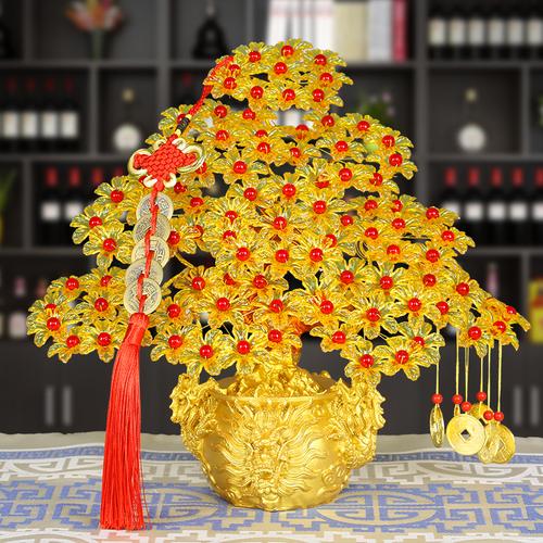 手工制作装饰品摆件diy串珠发财树材料包散珠编织制作招财摇钱树