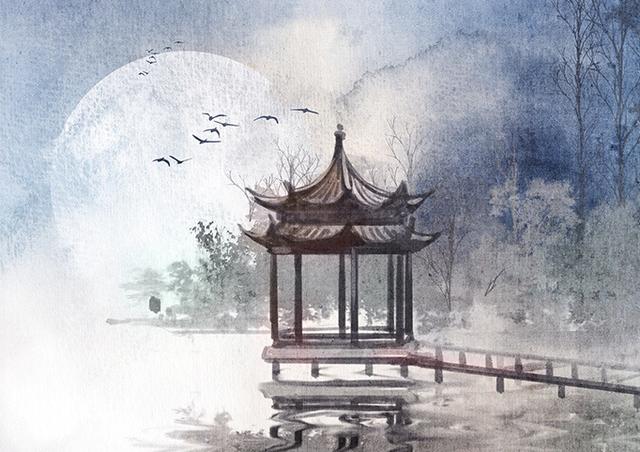 古风:一组唯美水彩中国风动漫场景图片分享