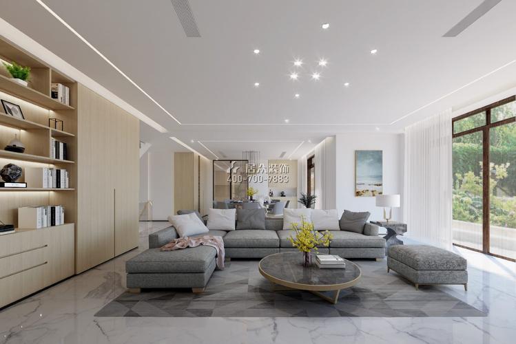 燕晗山居500平方米现代简约风格别墅户型客厅装修效果图