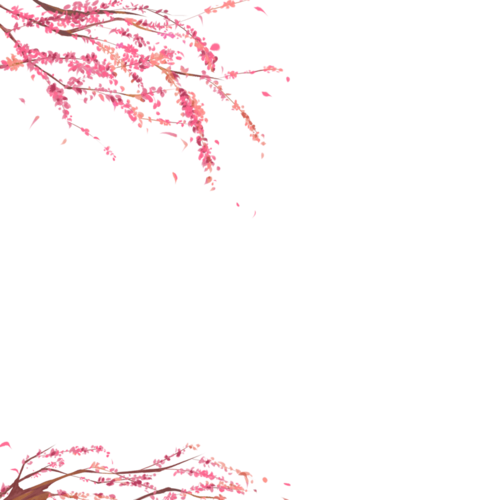 古风装饰桃树桃花元素