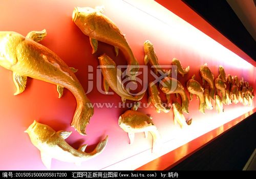 鱼装饰墙,雕塑艺术,文化艺术,摄影,汇图网www.huitu.