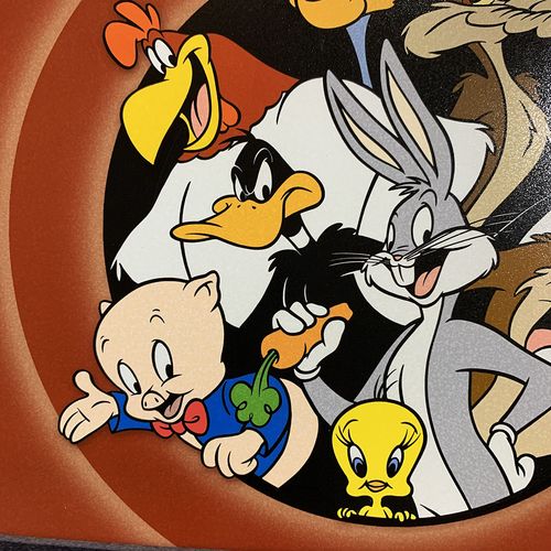 华纳兄弟卡通全家福兔八哥大傻猫翠金属广告牌铁皮壁饰