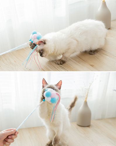 当前热销猫咪逗猫棒仙女羽毛自嗨磨牙球玩具