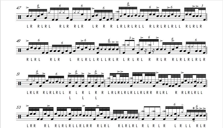 【鼓谱文件】 eric moore zildjian cymbals - drum transcription