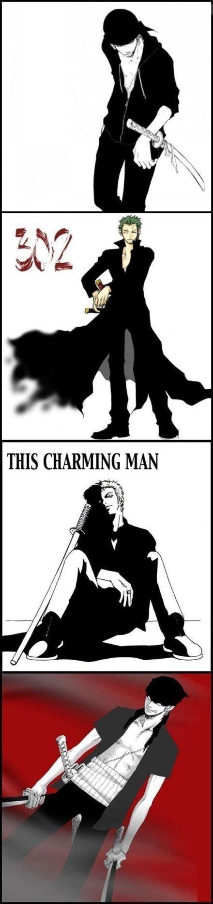 酷毙了,帅呆了,型男之类的词都不足以形容索隆的帅呀!