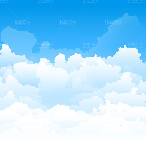 关键词:蓝天白云云海云层云朵渐变天空风景自然天空背景蓝色背景矢量
