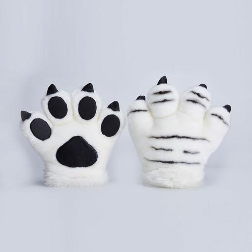 仿真老虎爪子手套毛绒玩具白虎公仔爪子手套玩偶儿童礼物表演道具