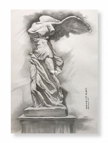 胜利女神～素描_素描_胜利女神_文化_绘画