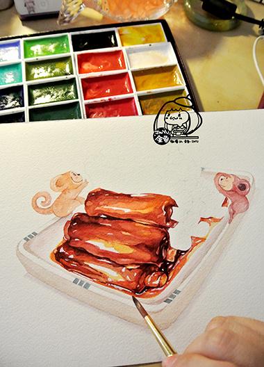 金鱼手绘美食——糖醋排骨
