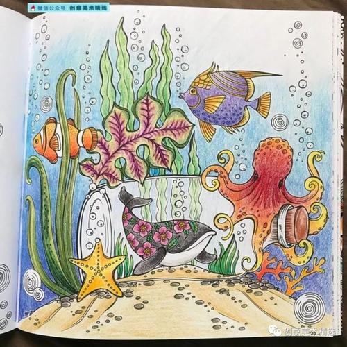 素材分享——漂亮的海底世界主题色彩装饰画