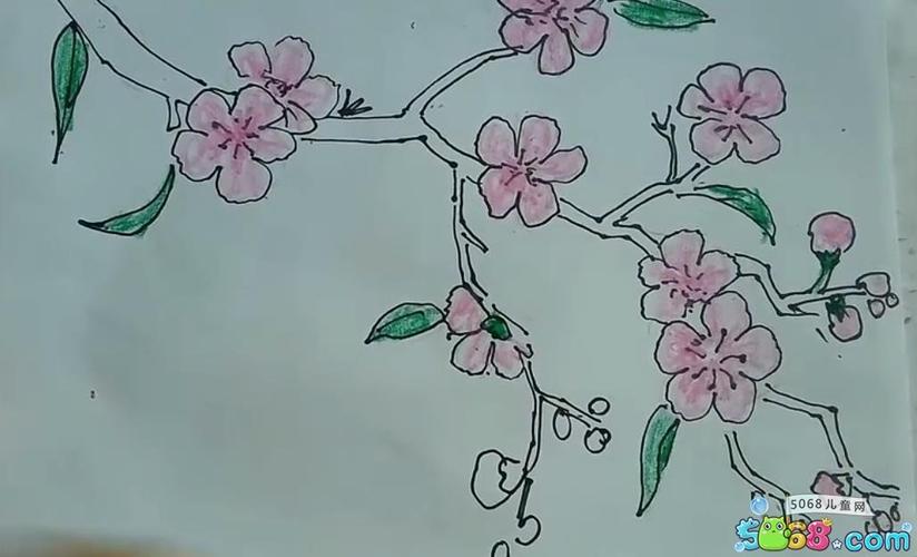 春天的桃花怎么画好看教程