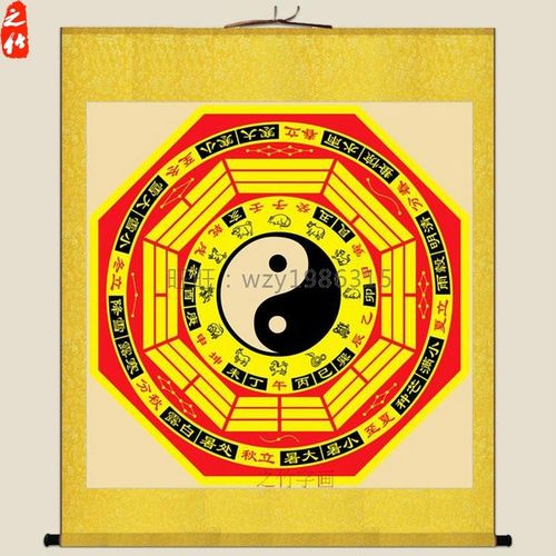 国画 已装裱包邮 卷轴画 道家装饰画 镇宅挂画 太极八卦二十四气节