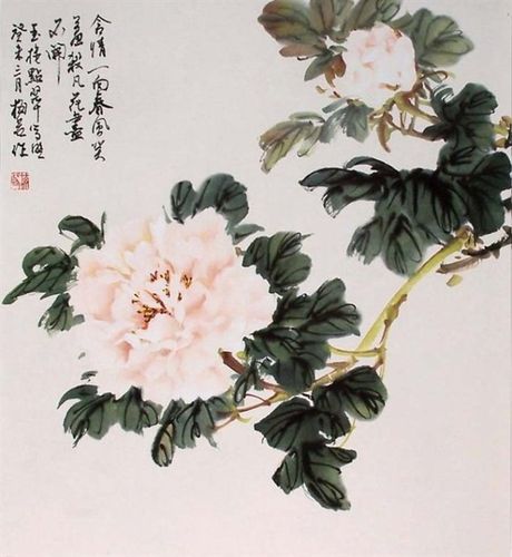 梅若先生的牡丹花画欣赏