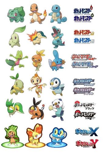 求神奇宝贝各代御三家都在上面的高清图片