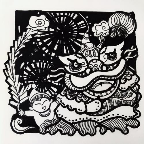 主题:春节_春节去哪玩_装饰画_画画_每日一画_文化