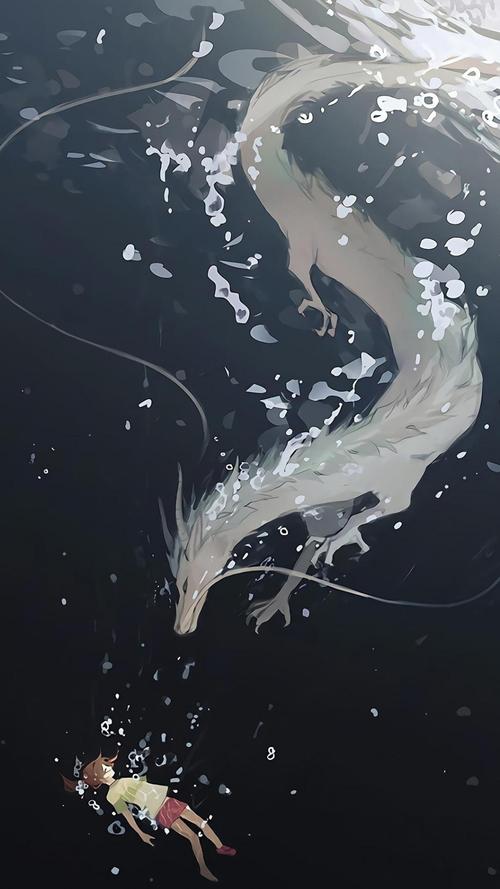 千与千寻白龙生动浪漫手绘插画 (1/1)