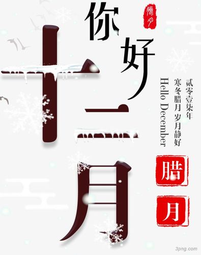 你好十二月简约海报主题艺术字