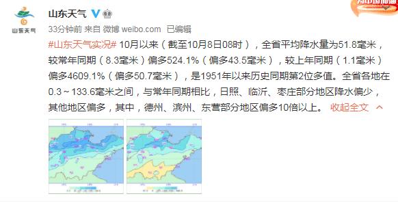 今晚山东将迎新一轮降雨,半岛局部有暴雨!9月以来山东下了多少雨?
