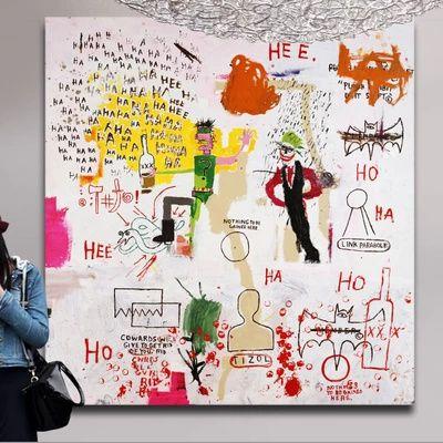 美国艺术家basquiat巴斯奎特街头涂鸦大尺寸巨幅时尚界装饰画淘宝网