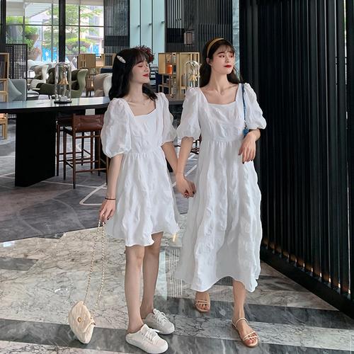 ins风温柔连衣裙气质夏季闺蜜装套装学生姐妹装裙子仙女超仙森系