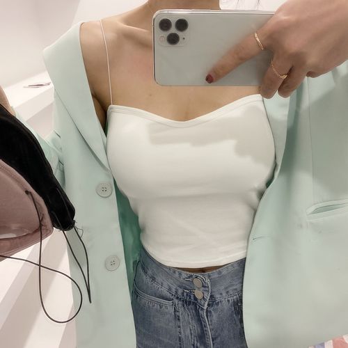 彬ge大表姐美背心机吊带背心女性感外穿内搭无袖短款细肩吊带抹胸