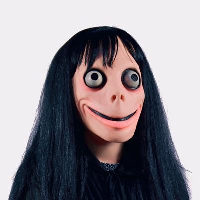 姑获鸟面具dmomo 鬼脸恐怖面具 万圣节头套 假发化妆舞会鬼屋道具