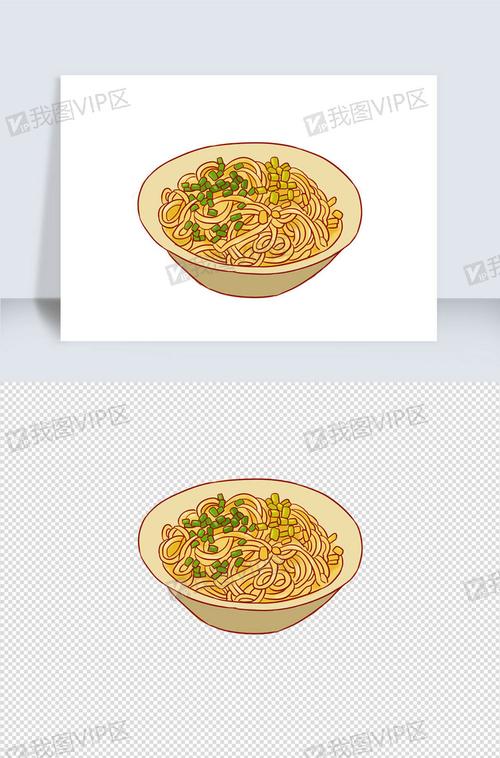 热干面手绘卡通元素