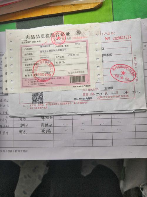 肉类检验合格证