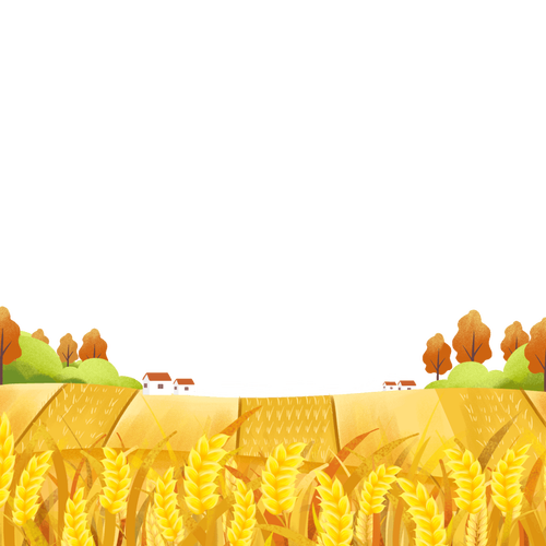 黄色秋天麦田丰收场景设计元素