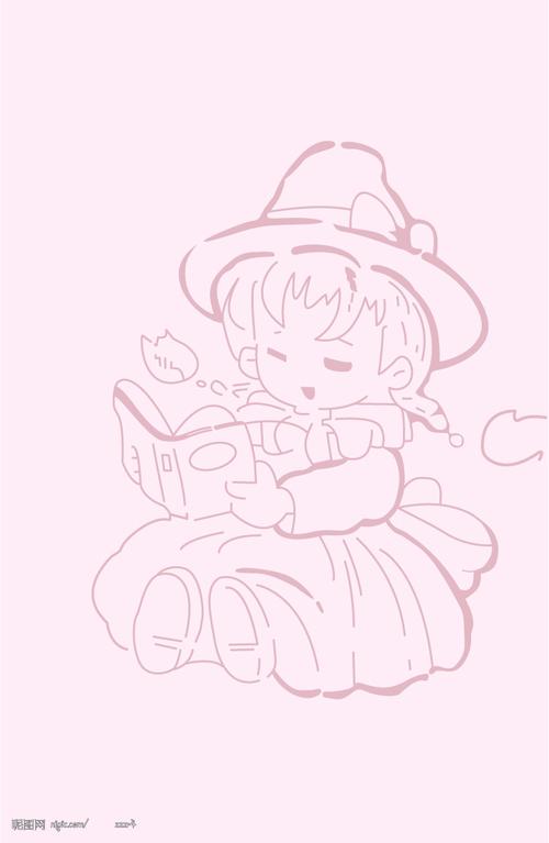 读书的小女孩图片