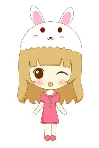 原创作品:ps卡通人物练习 卡通头像 可爱女孩 动画