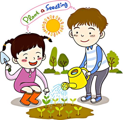 儿童,种植,种子
