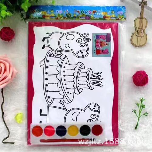 干粉颜料水彩画 六连体 水彩画 动手制作 益智儿童