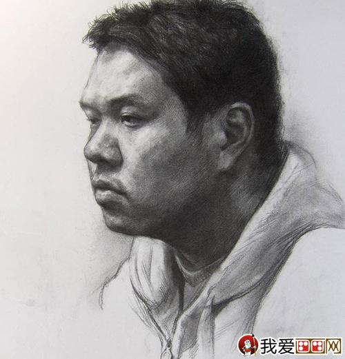 优秀人物素描头像 中国美术学院高分优秀青年头像素描试卷01优秀人物