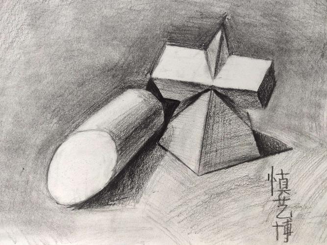 11.3丹尼斯校区学院素描班周六下午《素描静物/几何体练习》