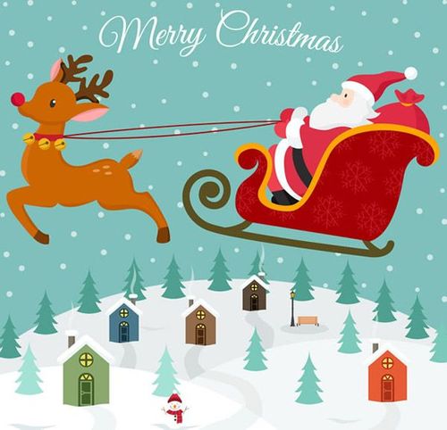 坐雪橇的圣诞老人