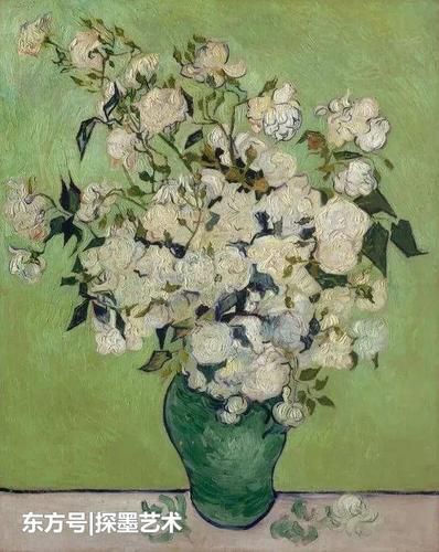 1889年,梵高《玫瑰》,油画,华盛顿国家艺廊藏