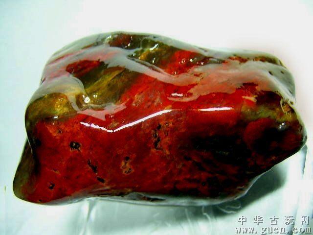 寿山石 牛角冻地鲎箕花坑大红袍 原石 210克 a746